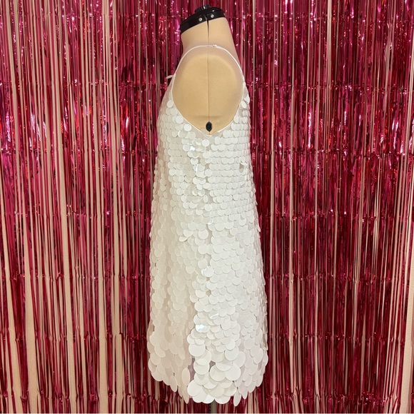 Francesca’s Kelly white graduated sequin shift dress - Picture 2 of 16